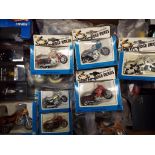 A collection of approximately 37 diecast scale model motor bikes to include Maisto, HotWheels,