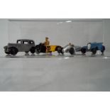 Dinky Toys - three pre-war models comprising Austin Seven Saloon # 35a,