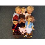 Dolls - a collection of seven vintage predominantly dressed dolls to include Chiltern, Ideal,