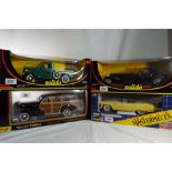 Maisto, Solido, Revell - four 1:18 scale diecast models comprising 1948 Chevrolet, 1956 Thunderbird,