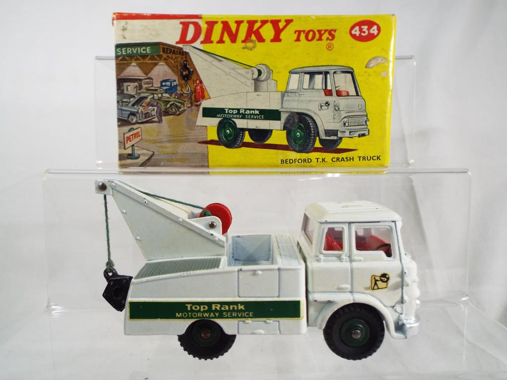 Dinky Toys - Bedford TK Crash Truck, white cab and body, red interior,