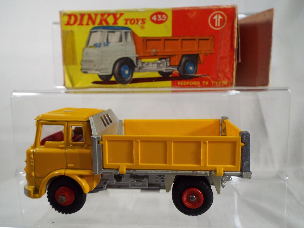 Dinky Toys - Bedford TK Tipper, yellow cab and roof, red interior and hubs,