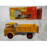 Dinky Toys - Bedford TK Tipper, yellow cab and roof, red interior and hubs,