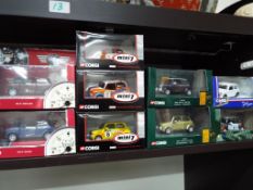 Corgi Mini - diecast model Minis comprising six Mini 7 Racing Club, four Mini 40,