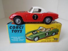 Corgi Toys - Lotus Elan Coupe # 319 red with white hood, cream interior,