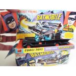 Corgi Toys - Batmobile with Batman and Robin # 267, rockets, exc card display stand,