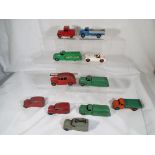 Dinky Toys - A quantity of 11 unboxed, play worn Dinky model motor vehicles to include,