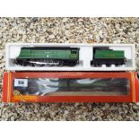 Model Railways OO Gauge - a Hornby steam locomotive and tender 4-6-2 Tennyson,