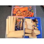 A good lot to include a large quantity of wooden construction blocks and a large quantity of