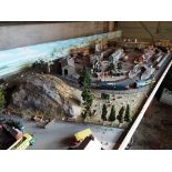 Model Railways - a good quality OO gauge model layout made up in three sections of lengths 124 cm,
