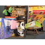 A good mixed lot to include a Chad Valley remote control dinosaur, a wooden railway,