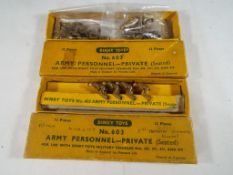 Dinky Toys - Army Personnel - Private (seated) # 603 eleven figures in original yellow box and a