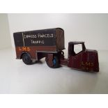 Dinky Toys - a mechanical horse and trailer, Express Parcels Traffic LMS # 33r, ca 1930s,