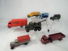 Dinky Toys - a collection of seven model commercial motor vehicles comprising recovery tractor #