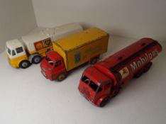 Dinky Supertoys - a Foden Tanker, Mobilgas # 504 red with red hubs, ca 1950s, g in ab,