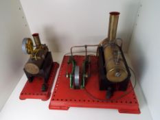 Mamod - a twin cylinder superheated steam engine,