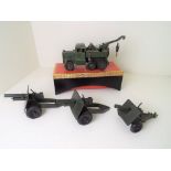Four Military diecast models comprising a Dinky Recovery Tractor # 661 (fully functional),