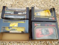 Burago / Maisto - four diecast metal models comprising Burago Dodge Viper RT10 and Lamborghini