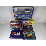 Diecast - eight diecast model motor vehicles to include Corgi LR2002 Landrover G4 Challenge,