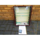 Display Case - a good quality wooden glass fronted wall mountable display case with 6 shelves 57 cm