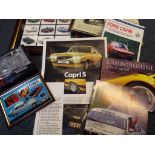 Capri - a quantity of car related ephemera and framed prints to include Lamborghini the Legend by