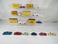 Matchbox - twelve diecast model motor vehicles by Lesney, six of which are boxed to include No.