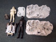 Star Wars - A collection of Star Wars toys to include a scene from the planet Hoth,