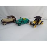 Hubley Models - 3 Hubley Model metal model kit cars to include Ford Model T Sport Runabout,