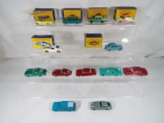 Matchbox - thirteen diecast model motor vehicles by Lesney, six of which are boxed to include No.