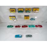 Matchbox - thirteen diecast model motor vehicles by Lesney, six of which are boxed to include No.