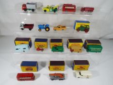 Matchbox - sixteen diecast model motor vehicles by Lesney, nine of which are boxed to include No.