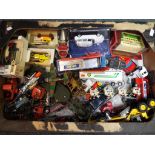 Diecast - a box of predominantly playworn diecast model motor vehicles to include Corgi, Matchbox,