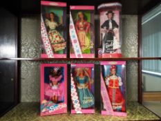 Barbie - six Dolls of the World by Barbie Mattel to include Brazilian,