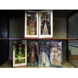 Barbie - six dressed good quality Barbie Dolls of The World from the Princess Collection to include