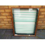 Display case - a good quality wooden glass fronted wall mountable display case with 12 shelved 64