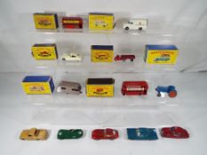 Matchbox - twelve diecast model motor vehicles by Lesney, six in original boxes to include No.