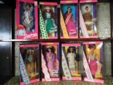 Barbie - eight Dolls of the World by Barbie to include Eskimo, Irish, Indian, Arctic,