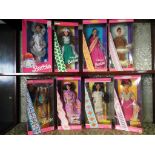 Barbie - eight Dolls of the World by Barbie to include Eskimo, Irish, Indian, Arctic,