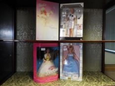 Barbie - four Barbie Dolls to include See's Candies 27289, Winter's Reflection 55682,