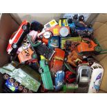 Diecast - a box of predominantly playworn diecast model motor vehicles to include Corgi, Dinky,