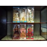 Barbie - six dressed good quality Barbie's of the World in the Princess Collection to include