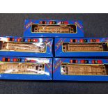 Unused Retail Stock - five children's carved wooden trapdoor games,