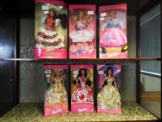 Barbie - six Barbie dolls to include 50's Fun special edition, Ribbon and Roses special edition,