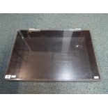 A wooden display case with clear plastic hinged lid 10 cm x 60 cm x 40 cm