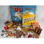 A good mixed lot of vintage toys to include a Waddington's Go table game, Waddington's Scoop,