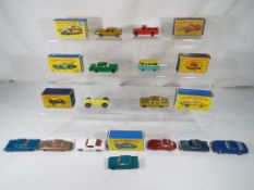 Matchbox - thirteen diecast model motor vehicles by Lesney, seven of which are boxed to include No.