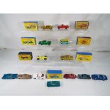 Matchbox - thirteen diecast model motor vehicles by Lesney, seven of which are boxed to include No.