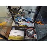 An Airfix clip-together model Airbus (Lufthansa), Pan American 727-100 by Phoenix,