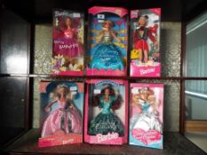 Barbie - six Barbie Dolls to include Evening Symphony 19777, Flying Butterfly 29345,