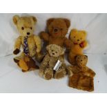Teddy bears - five predominantly vintage teddy bears and stuffed toys to include Chad Valley,